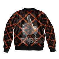 Tu Meke Maori New Zealand Slang Sleeve Zip Bomber Jacket with Glow Neon Step Style