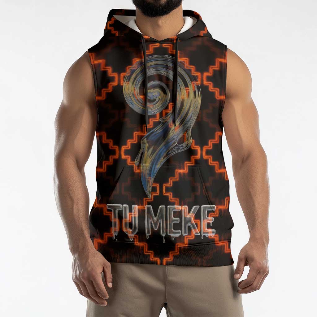 Tu Meke Maori New Zealand Slang Sleeveless Hoodie with Glow Neon Step Style TS04 - Polynesian Pride