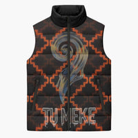 Tu Meke Maori New Zealand Slang Sleeveless Puffer Jacket with Glow Neon Step Style