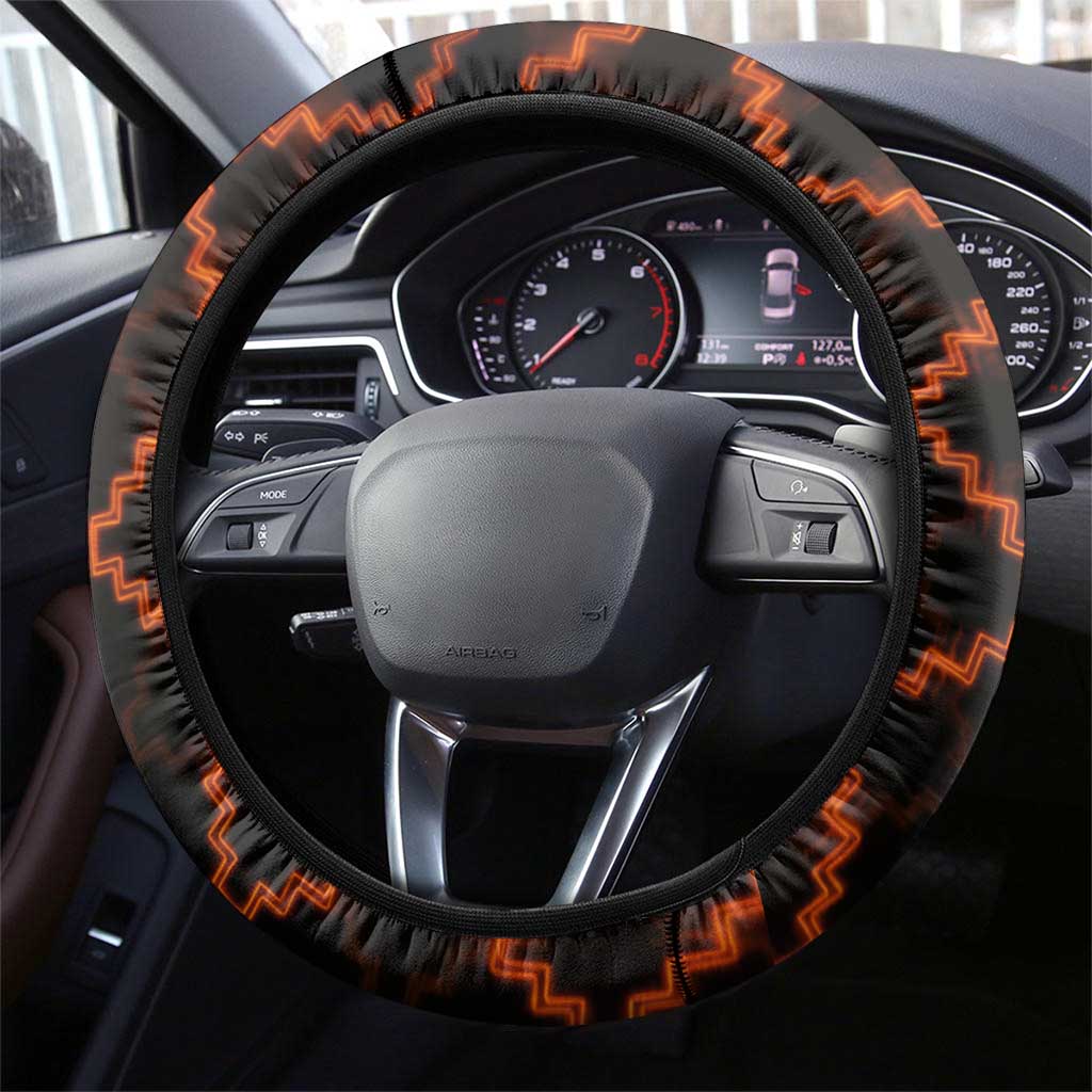Tu Meke Maori New Zealand Slang Steering Wheel Cover with Glow Neon Step Style