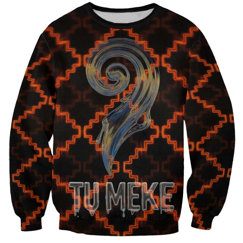 Tu Meke Maori New Zealand Slang Sweatshirt with Glow Neon Step Style
