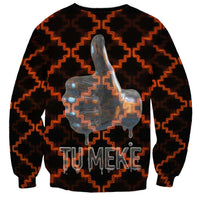 Tu Meke Maori New Zealand Slang Sweatshirt with Glow Neon Step Style