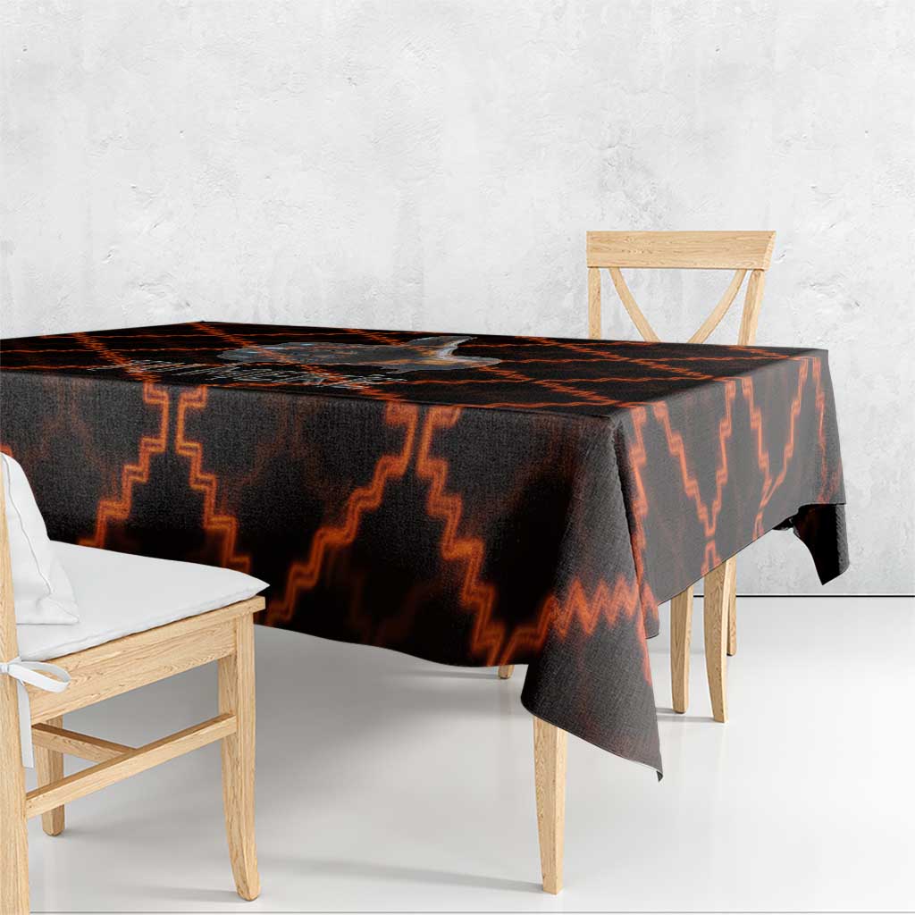 Tu Meke Maori New Zealand Slang Tablecloth with Glow Neon Step Style