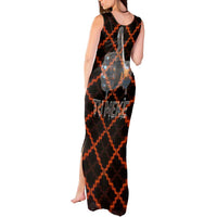 Tu Meke Maori New Zealand Slang Tank Maxi Dress with Glow Neon Step Style TS04 - Polynesian Pride