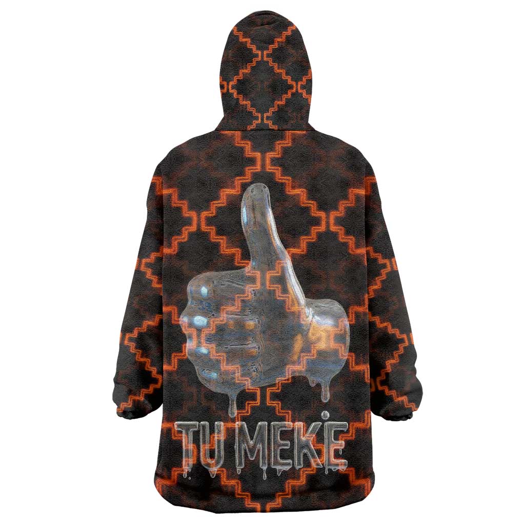 Tu Meke Maori New Zealand Slang Wearable Blanket Hoodie with Glow Neon Step Style