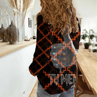 Tu Meke Maori New Zealand Slang Women Casual Shirt with Glow Neon Step Style TS04 - Polynesian Pride