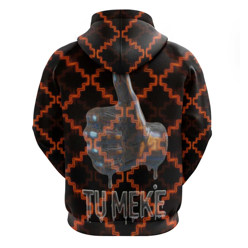 Tu Meke Maori New Zealand Slang Zip Hoodie with Glow Neon Step Style TS04 - Polynesian Pride