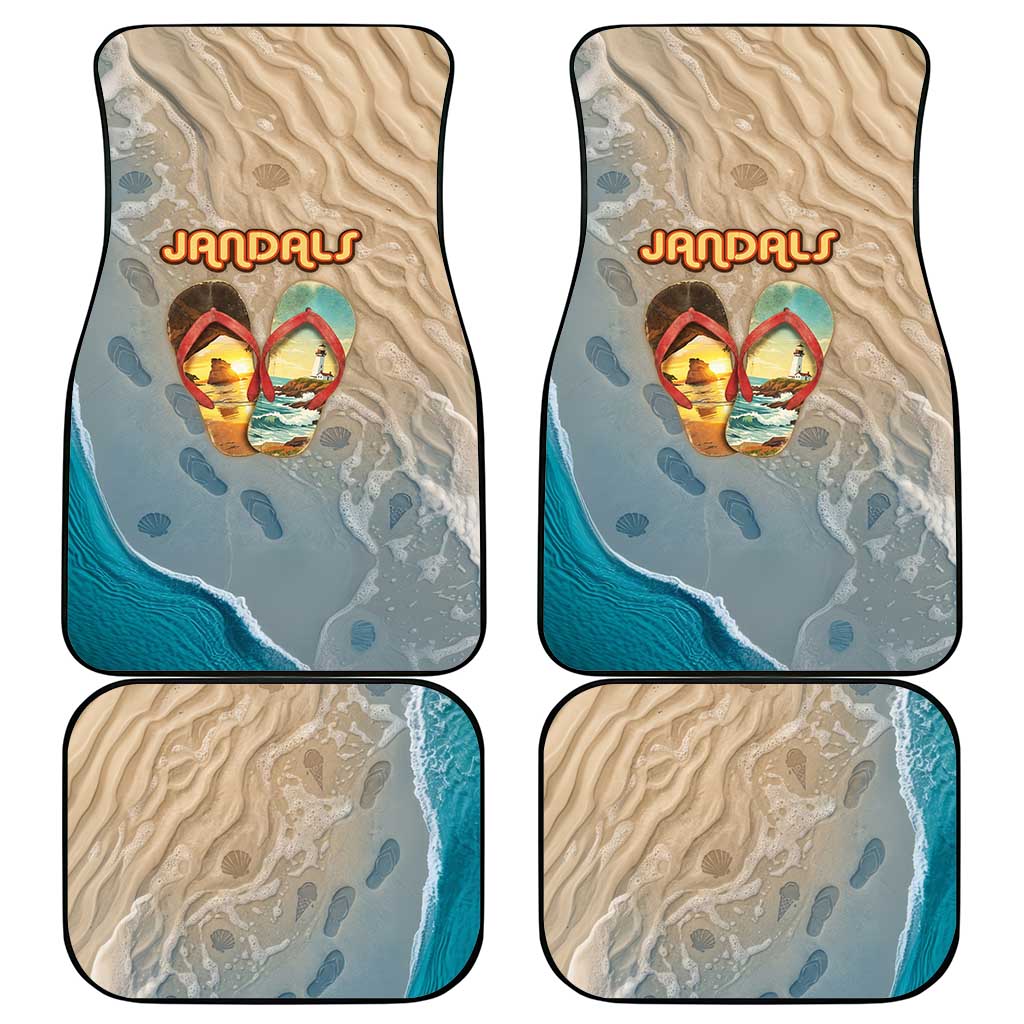 Kiwi Jandal Beach Life Car Mats New Zealand Flip Flops Ocean Wave Surf Style