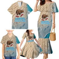 Kiwi Jandal Beach Life Family Matching Mermaid Dress and Hawaiian Shirt New Zealand Flip Flops Ocean Wave Surf Style TS04 - Polynesian Pride
