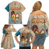 Kiwi Jandal Beach Life Family Matching Off Shoulder Short Dress and Hawaiian Shirt New Zealand Flip Flops Ocean Wave Surf Style TS04 - Polynesian Pride
