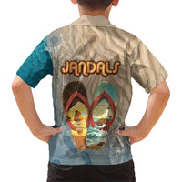 Kiwi Jandal Beach Life Family Matching Short Sleeve Bodycon Dress and Hawaiian Shirt New Zealand Flip Flops Ocean Wave Surf Style TS04 - Polynesian Pride