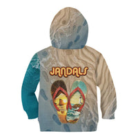 Kiwi Jandal Beach Life Kid Hoodie New Zealand Flip Flops Ocean Wave Surf Style TS04 - Polynesian Pride