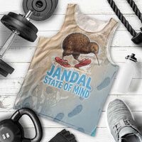 Kiwi Jandal Beach Life Men Tank Top New Zealand Flip Flops Ocean Wave Surf Style