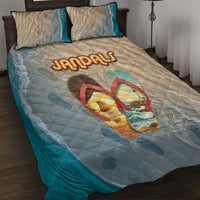 Kiwi Jandal Beach Life Quilt Bed Set New Zealand Flip Flops Ocean Wave Surf Style