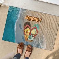 Kiwi Jandal Beach Life Rubber Doormat New Zealand Flip Flops Ocean Wave Surf Style