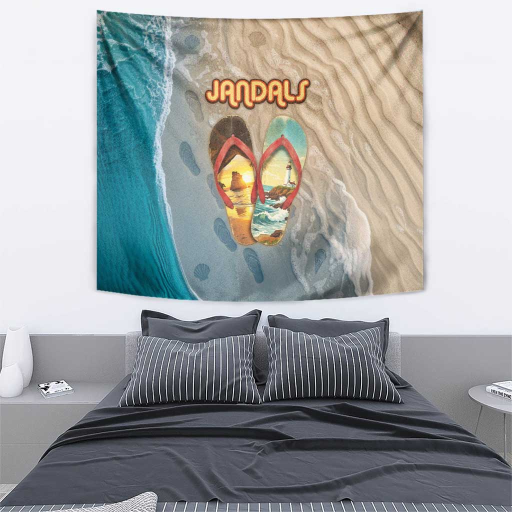 Kiwi Jandal Beach Life Tapestry New Zealand Flip Flops Ocean Wave Surf Style TS04 - Polynesian Pride