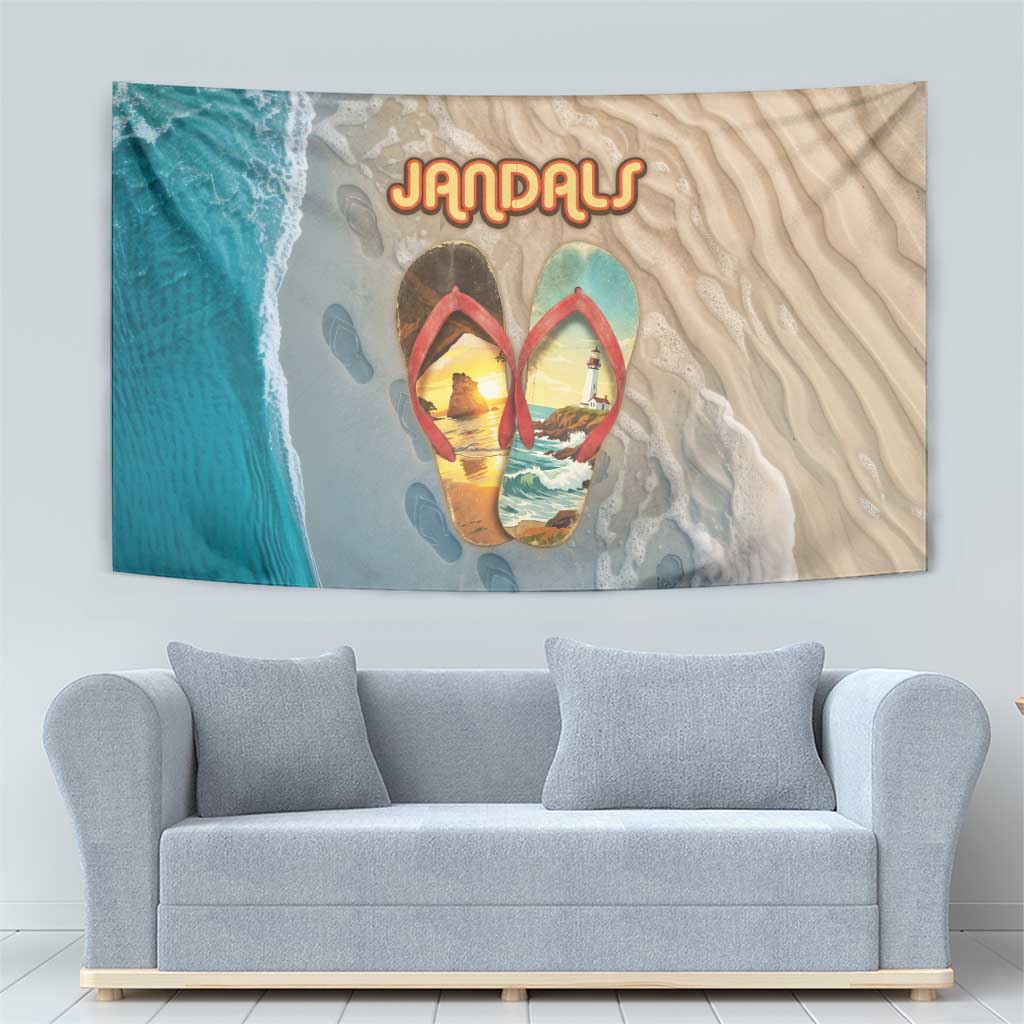 Kiwi Jandal Beach Life Tapestry New Zealand Flip Flops Ocean Wave Surf Style TS04 - Polynesian Pride