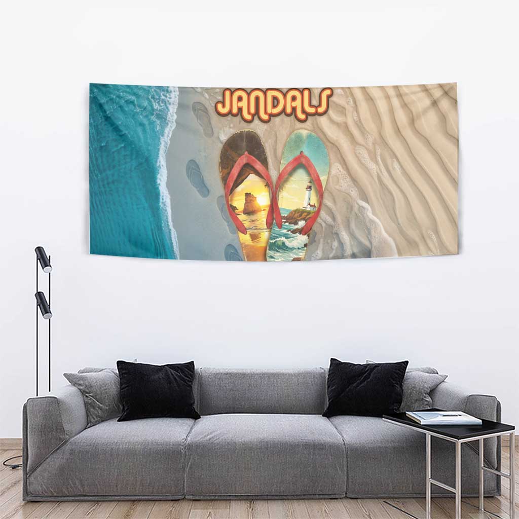 Kiwi Jandal Beach Life Tapestry New Zealand Flip Flops Ocean Wave Surf Style TS04 - Polynesian Pride