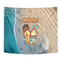 Kiwi Jandal Beach Life Tapestry New Zealand Flip Flops Ocean Wave Surf Style TS04 - Polynesian Pride