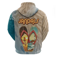 Kiwi Jandal Beach Life Zip Hoodie New Zealand Flip Flops Ocean Wave Surf Style TS04 - Polynesian Pride