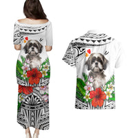 Polynesian Shih Tzu Couples Matching Puletasi Dress and Hawaiian Shirt Polynesian Pattern And Shih Tzu TS04 - Polynesian Pride