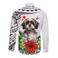 Polynesian Shih Tzu Long Sleeve Button Shirt Polynesian Pattern And Shih Tzu TS04 - Polynesian Pride