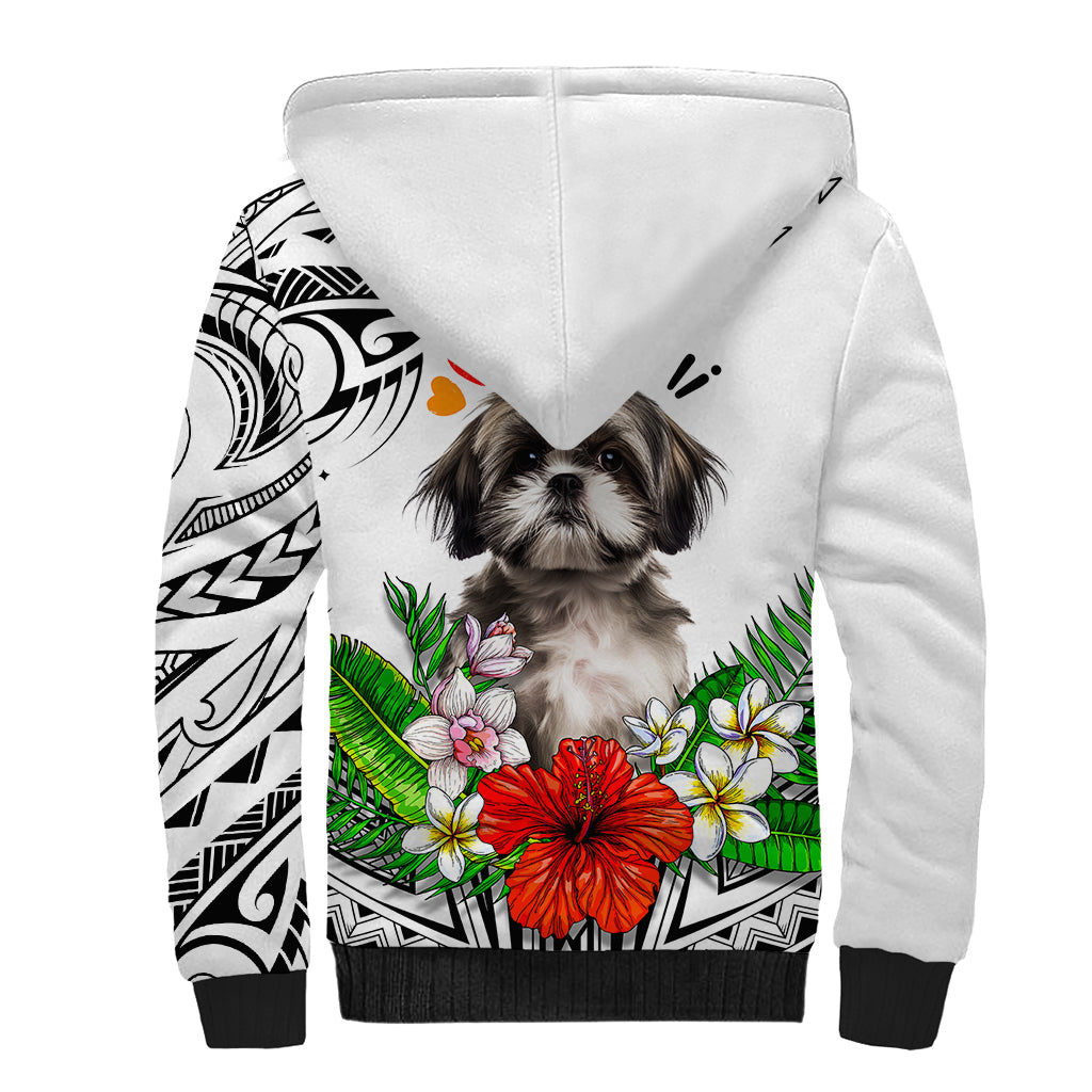 Polynesian Shih Tzu Sherpa Hoodie Polynesian Pattern And Shih Tzu TS04 - Polynesian Pride