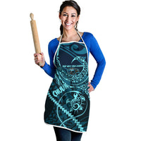 Chuuk Deep Into Truk Lagoon Apron Polynesian Tribal Pattern Wreck Diving Teal Ship Art