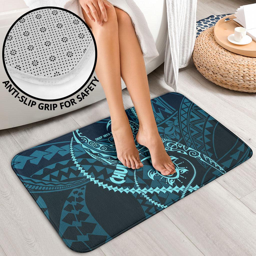 Chuuk Deep Into Truk Lagoon Bathroom Set Polynesian Tribal Pattern Wreck Diving Teal Ship Art