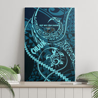 Chuuk Deep Into Truk Lagoon Canvas Wall Art Polynesian Tribal Pattern Wreck Diving Teal Ship Art