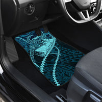 Chuuk Deep Into Truk Lagoon Car Mats Polynesian Tribal Pattern Wreck Diving Teal Ship Art