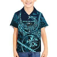 Chuuk Deep Into Truk Lagoon Family Matching Puletasi and Hawaiian Shirt Polynesian Tribal Pattern Wreck Diving Teal Ship Art