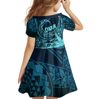 Chuuk Deep Into Truk Lagoon Family Matching Summer Maxi Dress and Hawaiian Shirt Polynesian Tribal Pattern Wreck Diving Teal Ship Art
