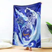 Chuuk Micronesian Roots Blanket Polynesian Tribal Pattern Hibiscus Flower And Stingray Art