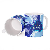 Chuuk Micronesian Roots Ceramic Mug Polynesian Tribal Pattern Hibiscus Flower And Stingray Art