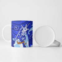 Chuuk Micronesian Roots Ceramic Mug Polynesian Tribal Pattern Hibiscus Flower And Stingray Art