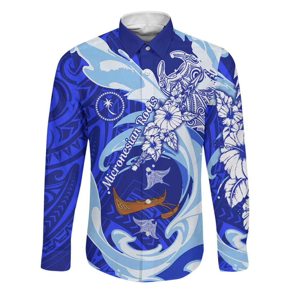 Chuuk Micronesian Roots Family Matching Puletasi and Hawaiian Shirt Polynesian Tribal Pattern Hibiscus Flower And Stingray Art