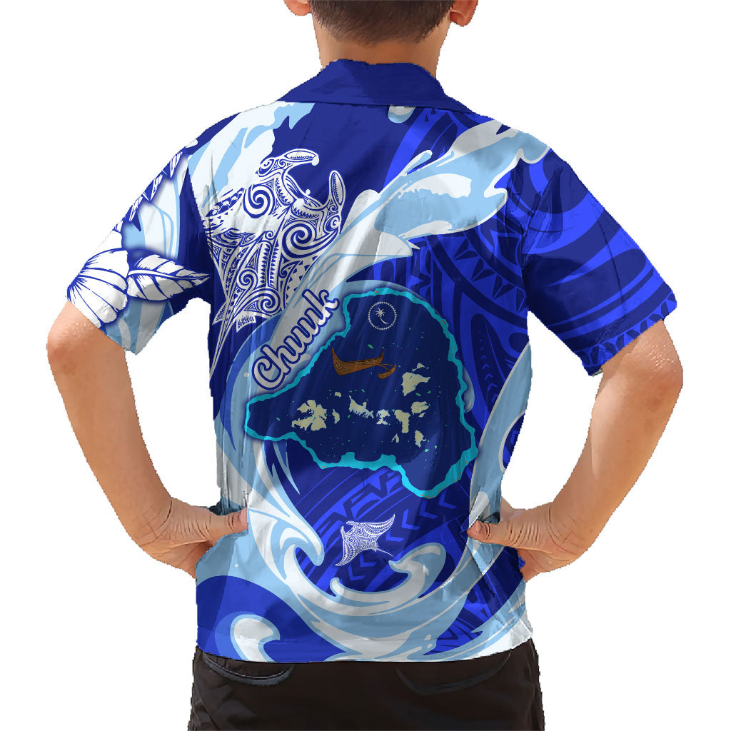 Chuuk Micronesian Roots Hawaiian Shirt Polynesian Tribal Pattern Hibiscus Flower And Stingray Art