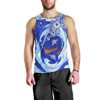 Chuuk Micronesian Roots Men Tank Top Polynesian Tribal Pattern Hibiscus Flower And Stingray Art