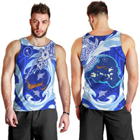 Chuuk Micronesian Roots Men Tank Top Polynesian Tribal Pattern Hibiscus Flower And Stingray Art