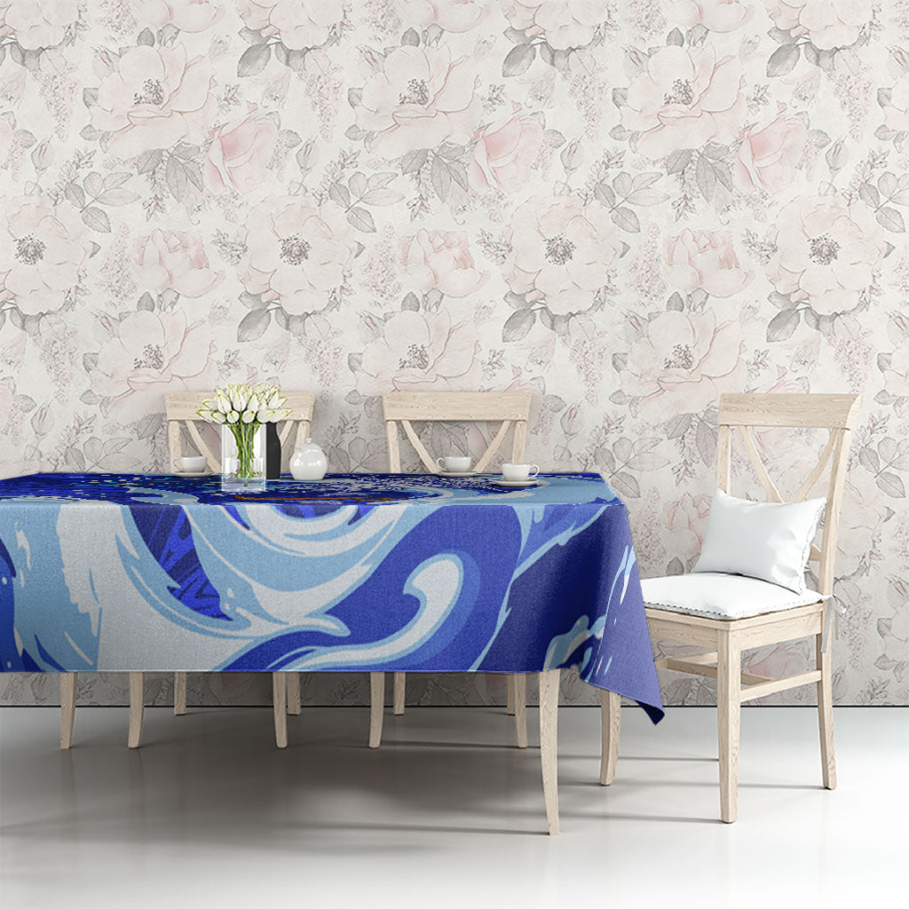 Chuuk Micronesian Roots Tablecloth Polynesian Tribal Pattern Hibiscus Flower And Stingray Art