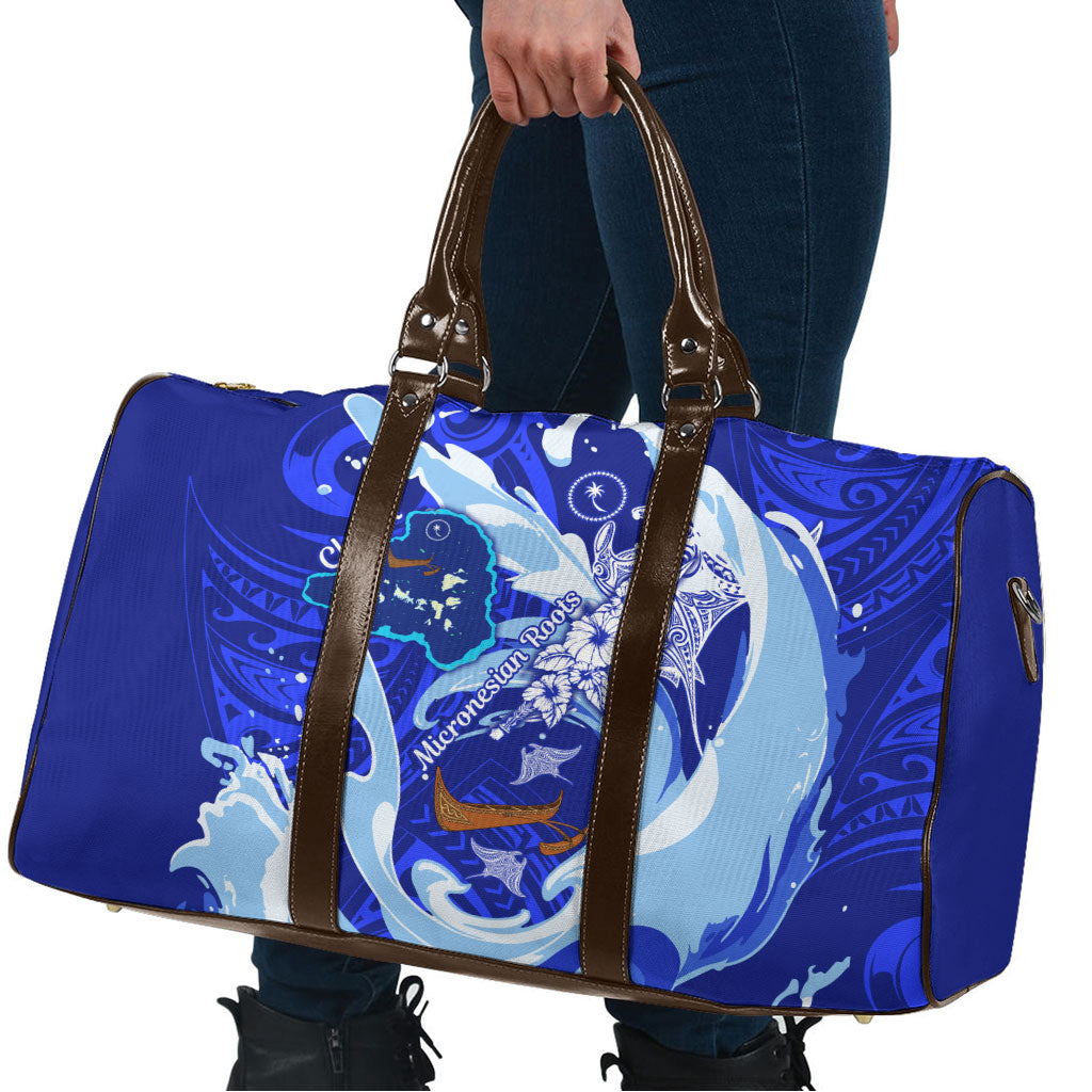 Chuuk Micronesian Roots Travel Bag Polynesian Tribal Pattern Hibiscus Flower And Stingray Art
