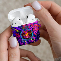 Chuuk Tropical Sunset Coordinates AirPods Case Neon Graffiti Polynesian Tribal