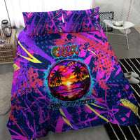 Chuuk Tropical Sunset Coordinates Bedding Set Neon Graffiti Polynesian Tribal