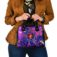 Chuuk Tropical Sunset Coordinates Shoulder Handbag Neon Graffiti Polynesian Tribal