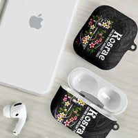 Kosrae Nautical Heritage AirPods Case Polynesian Tribal Anchor With Plumeria Tropical Art