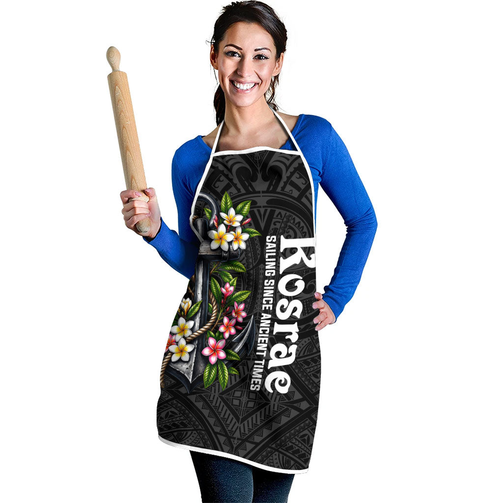 Kosrae Nautical Heritage Apron Polynesian Tribal Anchor With Plumeria Tropical Art