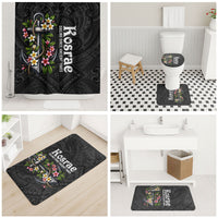 Kosrae Nautical Heritage Bathroom Set Polynesian Tribal Anchor With Plumeria Tropical Art