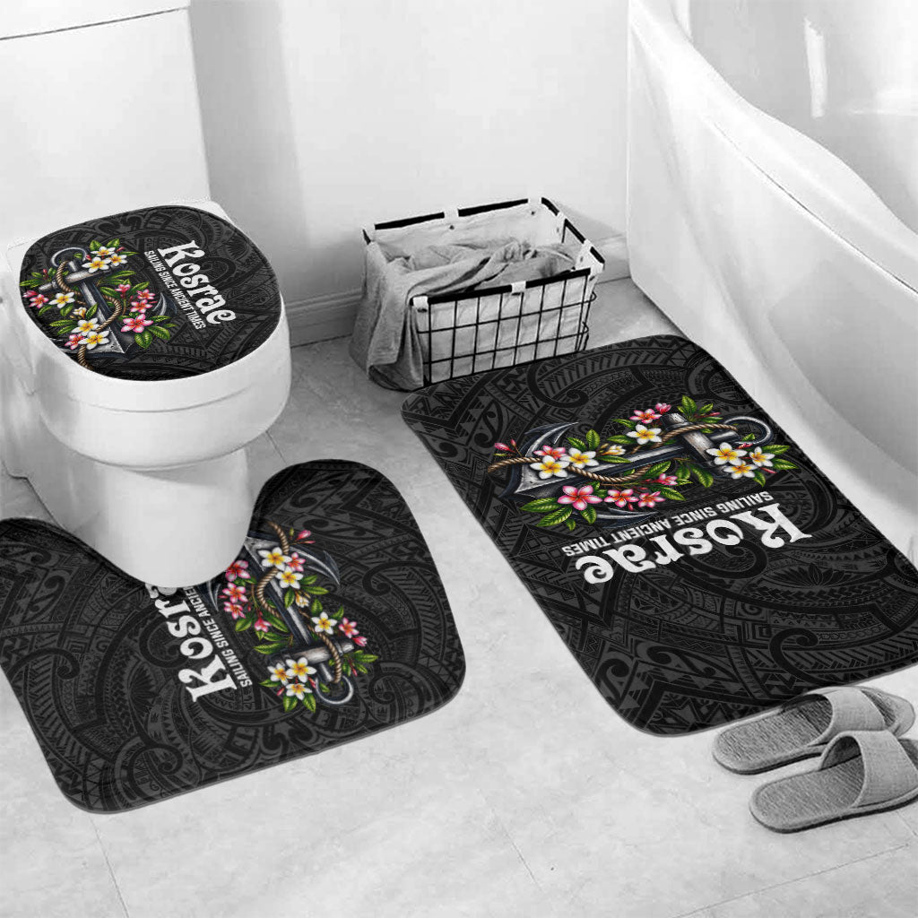 Kosrae Nautical Heritage Bathroom Set Polynesian Tribal Anchor With Plumeria Tropical Art