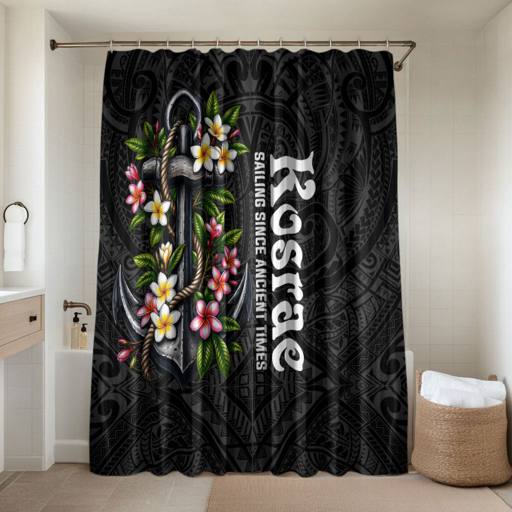 Kosrae Nautical Heritage Bathroom Set Polynesian Tribal Anchor With Plumeria Tropical Art